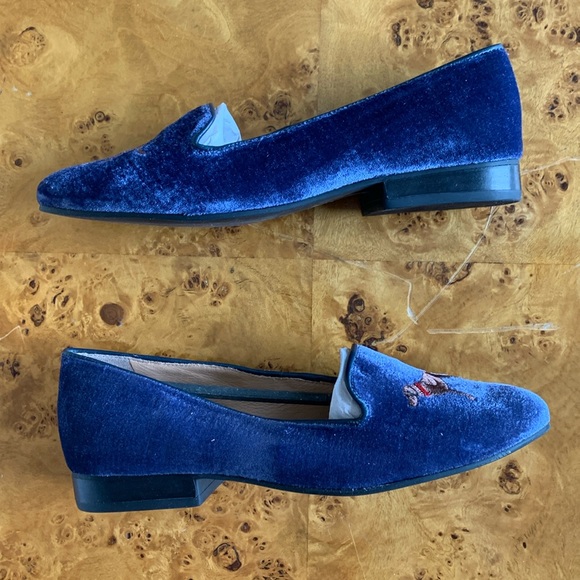Jack Rogers dog loafer // Chocolate Lab Blue velvet loafer Jack Rogers NIB - Picture 4 of 9